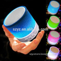 Colorful LED light mini bluetooth speaker with FM radio, aux line ine, usb slot and custom logo service